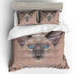 Siamese Cat Blue Eyes Cotton Bed Sheets Spread Comforter Duvet Cover Bedding Sets Perfect Gifts For Siamese Cat Lover Gifts For Birthday Christmas Thanksgiving