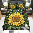 Sunflower Art Insects Bed Sheets Spread Comforter Duvet Cover Bedding Sets