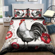 Rooster Vintage Love Bedding Set  Bed Sheets Spread  Duvet Cover Bedding Sets