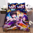 Halloween, Witch, 2 Girls With Colored Nails Art Bed Sheets Spread Duvet Cover Bedding Sets