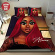 Black Woman Tattoo Red Hair Personalized Custom Name Duvet Cover Bedding Set
