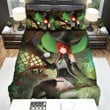 Halloween Green Hat Witch In Green Smoke Bed Sheets Spread Duvet Cover Bedding Sets