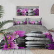 Purple Orchid Flowers Water Reflection  Bed Sheets Spread  Duvet Cover Bedding Sets
