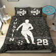 Soccer Player Camo Background Personalized Custom Name Duvet Cover Bedding Set