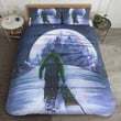 Man Snowboarding Front The Moon  Bed Sheets Spread  Duvet Cover Bedding Sets