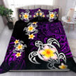 Amazing Polynesian Tattoo Purple Turtle Bed Sheets Duvet Cover Bedding Set