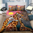 Personalized Giraffe Sunset  Bed Sheets Spread  Duvet Cover Bedding Sets