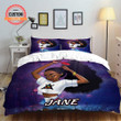 Personalized Black Girl High Ponytail Hairstyle  Bed Sheets Spread  Duvet Cover Bedding Sets Perfect Gifts For Daughter Girlfriend Wife
