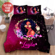 Personalized Black Girl Breast Cancer Awareness  Bed Sheets Duvet Cover Bedding Sets