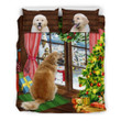 Golden Retriever Christmas  Bed Sheets Spread  Duvet Cover Bedding Sets