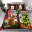 Golden Retriever Christmas  Bed Sheets Spread  Duvet Cover Bedding Sets