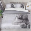 British Shorthair Cat Lying Looking Bed Sheets Spread  Duvet Cover Bedding Sets