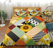 Geometric Patchwork Sunflower  Bed Sheets Spread  Duvet Cover Bedding Sets
