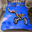 Riding Motorcycle Blue Sky Printed Bed Sheets Duvet Cover Bedding Set Great Gifts For Birthday Christmas Thanksgiving