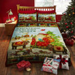 Christmas Scenery, Vintage Santa Claus Bed Sheets Spread Duvet Cover Bedding Sets