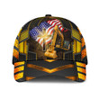 Jesus American Flag Excavator 3D Cap & Hat, 3D Baseball Cap, Classic Cap