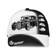 Personalized Black Hot Rod White 3D Cap & Hat, Classic Cap, 3D Baseball Cap
