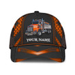 Personalized Truck Orange 3D Cap & Hat, Classic Cap, 3D Baseball Cap