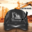 Personalized Excavator Heavy Equipment 3D Cap & Hat, Classic Cap, 3D Baseball Cap