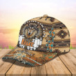 Personalized Native American Wolf Pattern 3D Cap & Hat, Classic Cap, 3D Baseball Cap