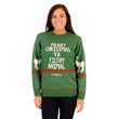 Women's Green Filthy Animal For Unisex Ugly Christmas Sweater, All Over Print Sweatshirt