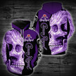 Sugar Skull Crown Royal Purple 3d All Over Print Hoodie, Or Zip-up Hoodie