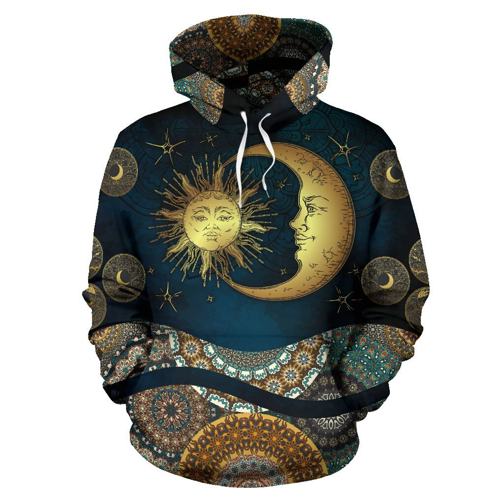 Sun And Moon Mandala Style 3D All Over Print Hoodie, Or Zip-up Hoodie