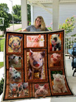 Domestic Pig Quilt Blanket Great Customized Blanket Gifts For Birthday Christmas Thanksgiving