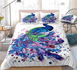 Peacock With Watercolor Bedding Set Bed Sheets Spread  Duvet Cover Bedding Sets