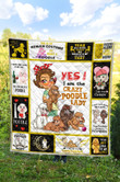 I'm A Crazy Poodle Lady Quilt Blanket Great Customized Blanket Gifts For Birthday Christmas Thanksgiving