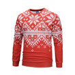 Happy Christmas Snowflake Striped Pattern Red Ugly Christmas Sweater, All Over Print Sweatshirt