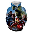 The Avengers Iron Man, Captain America, Thor And Hulk 3D All Over Print Hoodie, Zip-up Hoodie
