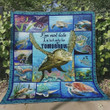 Sea Turtle I'm Not Late I'm Just Early For Tomorrow Quilt Blanket Great Customized Blanket Gifts For Birthday Christmas Thanksgiving