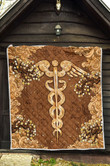 Nurse Cloud Flower , Brown Quilt Blanket Great Customized Blanket Gifts For Birthday Christmas Thanksgiving