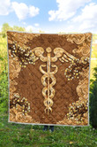 Nurse Cloud Flower , Brown Quilt Blanket Great Customized Blanket Gifts For Birthday Christmas Thanksgiving