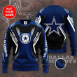 Personalized Custom Name Dallas Cowboys Ugly Christmas Sweater, All Over Print Sweatshirt