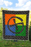 Geocaching, Circle Symbol, Treasures Quilt Blanket Great Customized Blanket Gifts For Birthday Christmas Thanksgiving