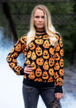 Adult Pumpkin Frenzy Halloween Sweater