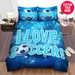 Personalized I Love Soccer For Fans Custom Name Duvet Cover Bedding Set