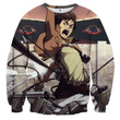 Attack On Titan Eren Fighting For Unisex Ugly Christmas Sweater, All Over Print Sweatshirt