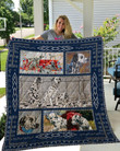 Dalmatian Family Quilt Blanket Great Customized Blanket Gifts For Birthday Christmas Thanksgiving