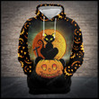 Black Cat Midnight Halloween 3D Hoodie Zip Hoodie, 3D All Over Print Hoodie Zip Hoodie