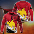 Papua New Guinea Flag Pattern 3d All Over Print Hoodie, Or Zip-up Hoodie