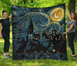 Starry Night To The HW Castle, Quilt Blanket Great Customized Blanket Gifts For Birthday Christmas Thanksgiving