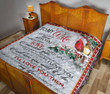 Personalized Cardinal Couple In Winter To My Wife From Husband Fall In Love With You Quilt Blanket Great Customized Gifts For Birthday Christmas Mother's Day