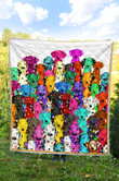 Colored Dalmatian Faces Quilt Blanket Great Customized Blanket Gifts For Birthday Christmas Thanksgiving