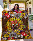 Boxer Boxer Mom Paws Sunflower Dog Wearing White Glasses Quilt Blanket Great Customized Blanket Gifts For Birthday Christmas Thanksgiving
