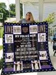 Personalized Police To My Husband From Wife You Are My Hero Quilt Blanket Great Customized Gifts For Birthday Christmas Thanksgiving Wedding Valentine's Day