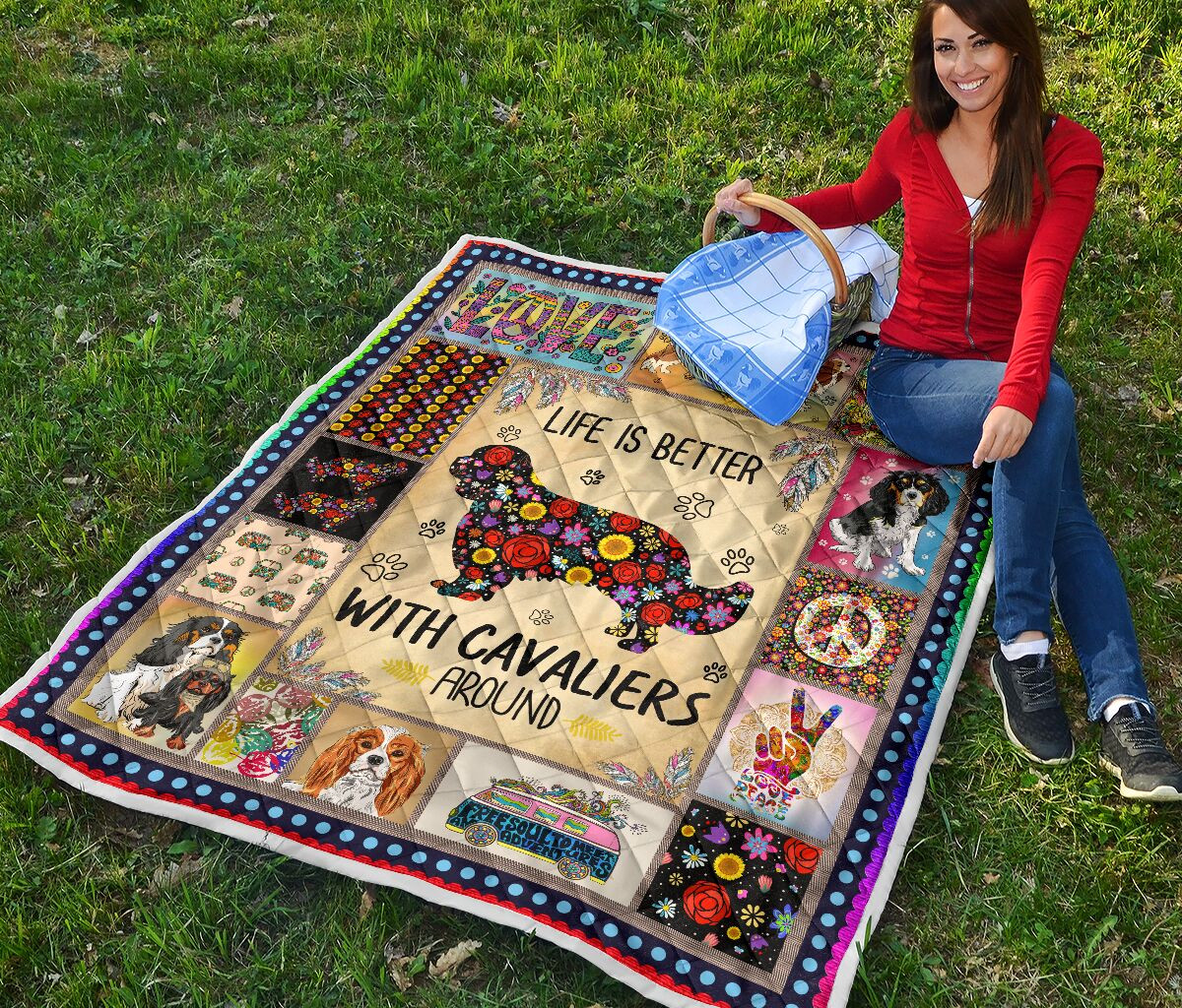 Cavalier Quilt Blanket Great Gifts For Birthday Christmas Thanksgiving Anniversary