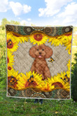 Poodle sunflowers Quilt Blanket Great Gifts For Birthday Christmas Thanksgiving Anniversary